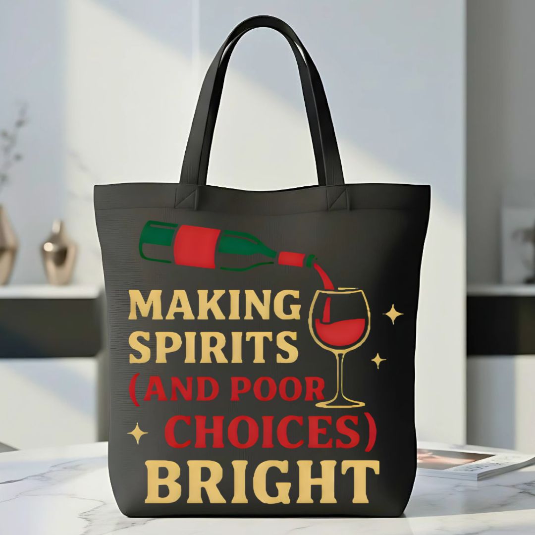 Making Spirit Bright" Ironic Holiday Tote Bag
