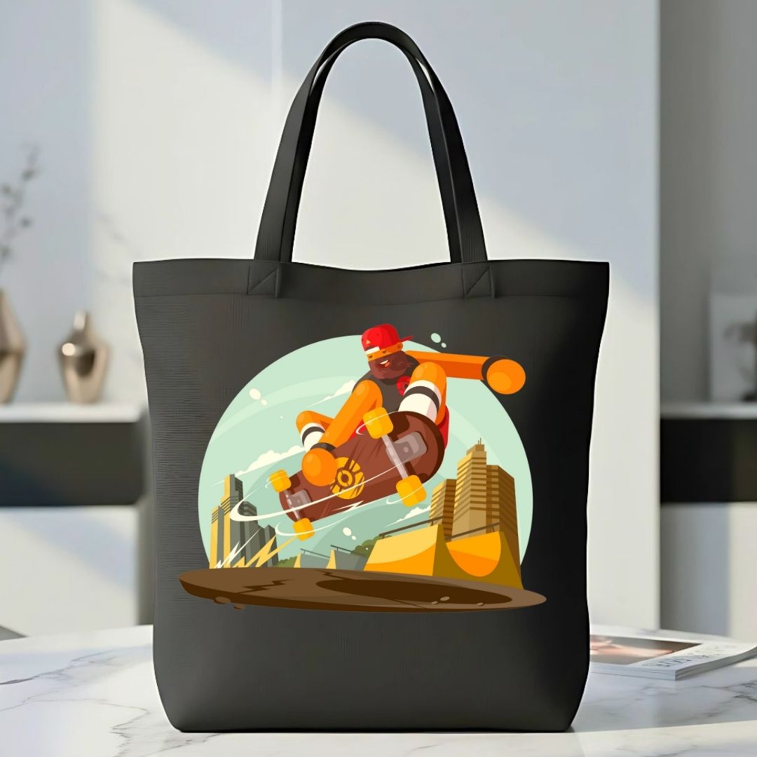 Skate Lovers Canvas Tote Bag - Natural Reusable Skate Shopper