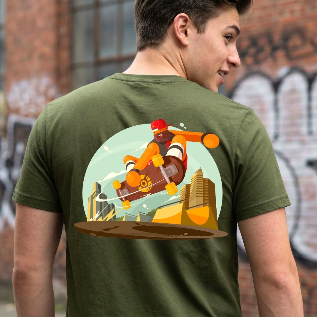 Skate Lover Streetwear Tee with Vintage Deck Graphic