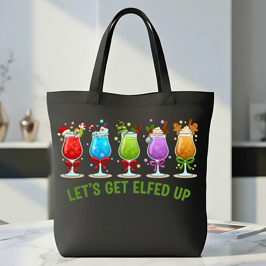 Let's Get Elfed Cheeky Christmas Party Tote Bag
