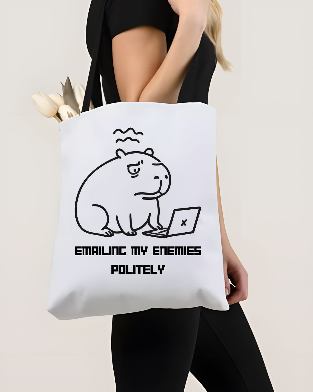 "Emailing My Enemies" Funny Animal Meme &amp; Office Humor Tote Bag