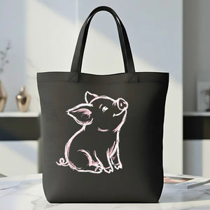 Ceramic Piggy Bank Multicolored Design Tote Bag