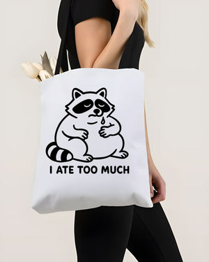"I Ate Too Much" Cute Overfed Animal Meme Tote Bag