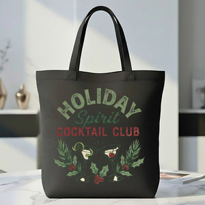 Festive Holiday Tote Bag with Snowflake &amp; Reindeer Design