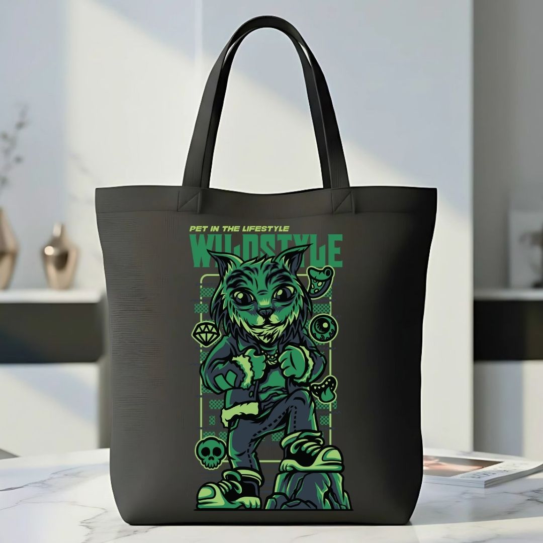 Wild Style Pattern Cotton Canvas Tote Bag