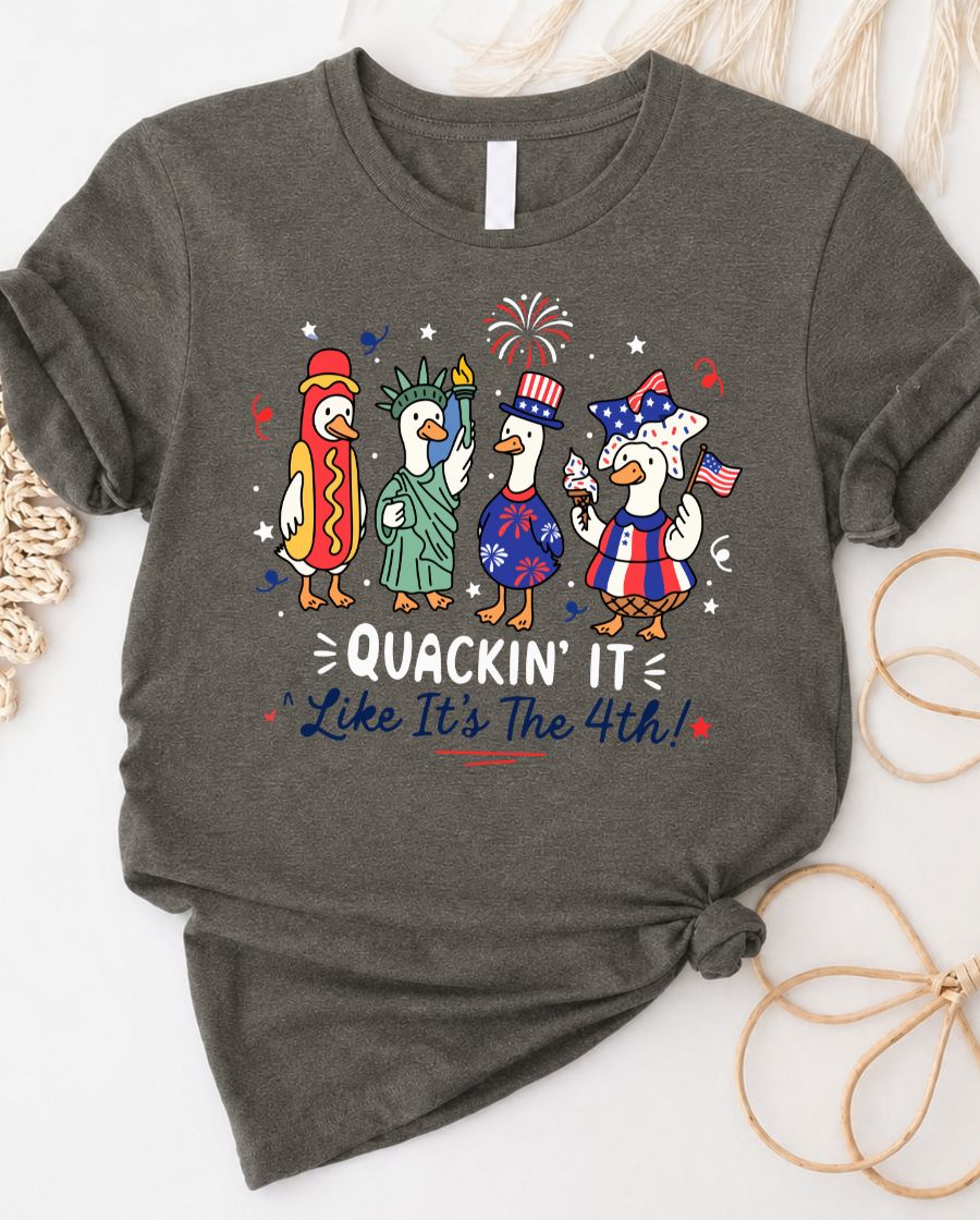 'Quaking It' graphic tee bold playful design