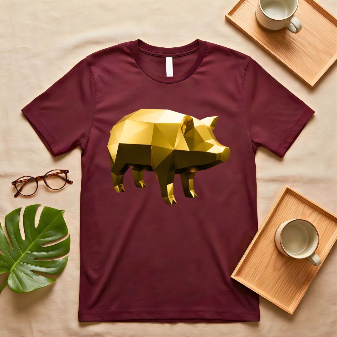 Gold Ceramic Piggy Bank Meme T-Shirt