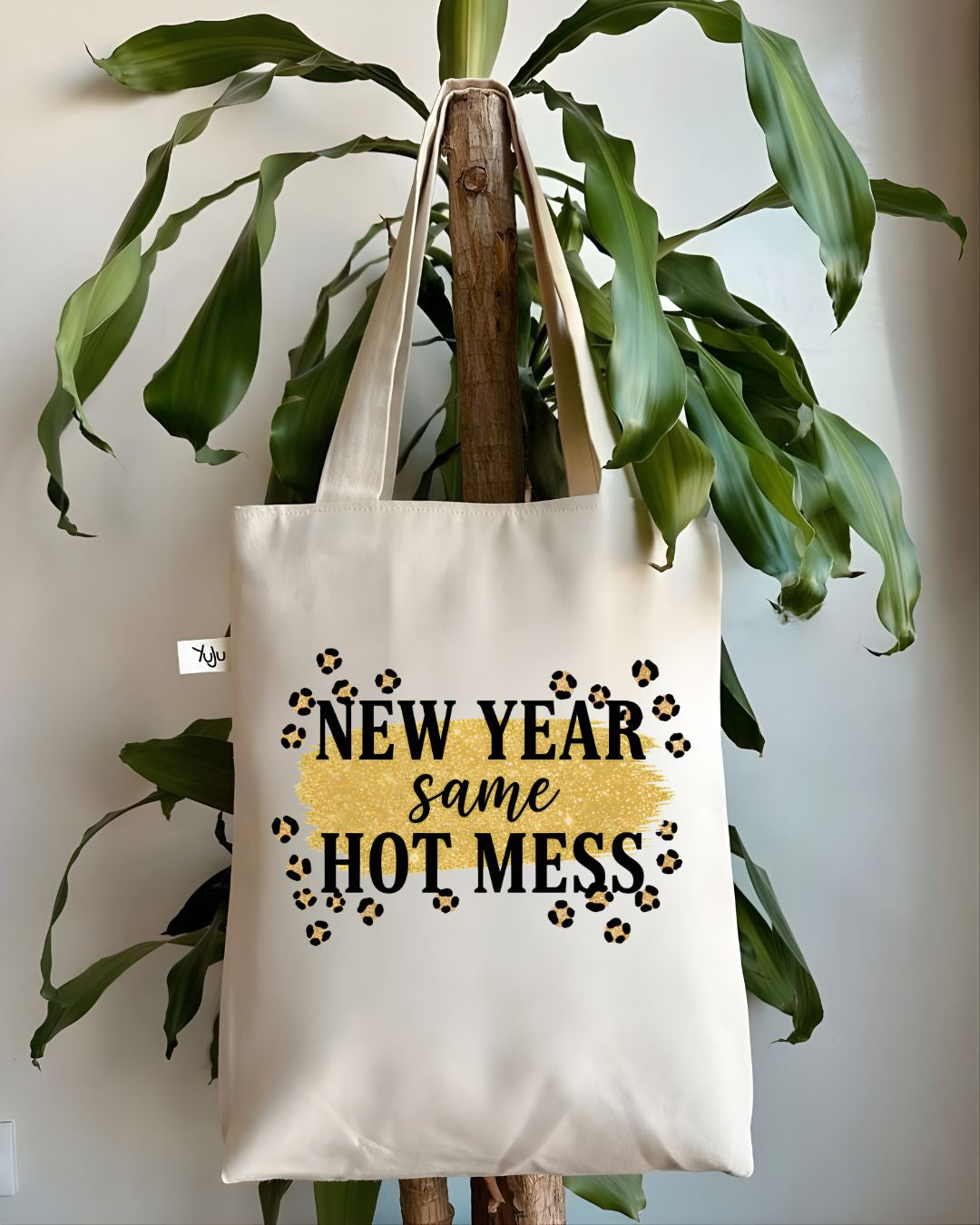 "New Year, Same Hot Mess" Funny Realist Tote Bag