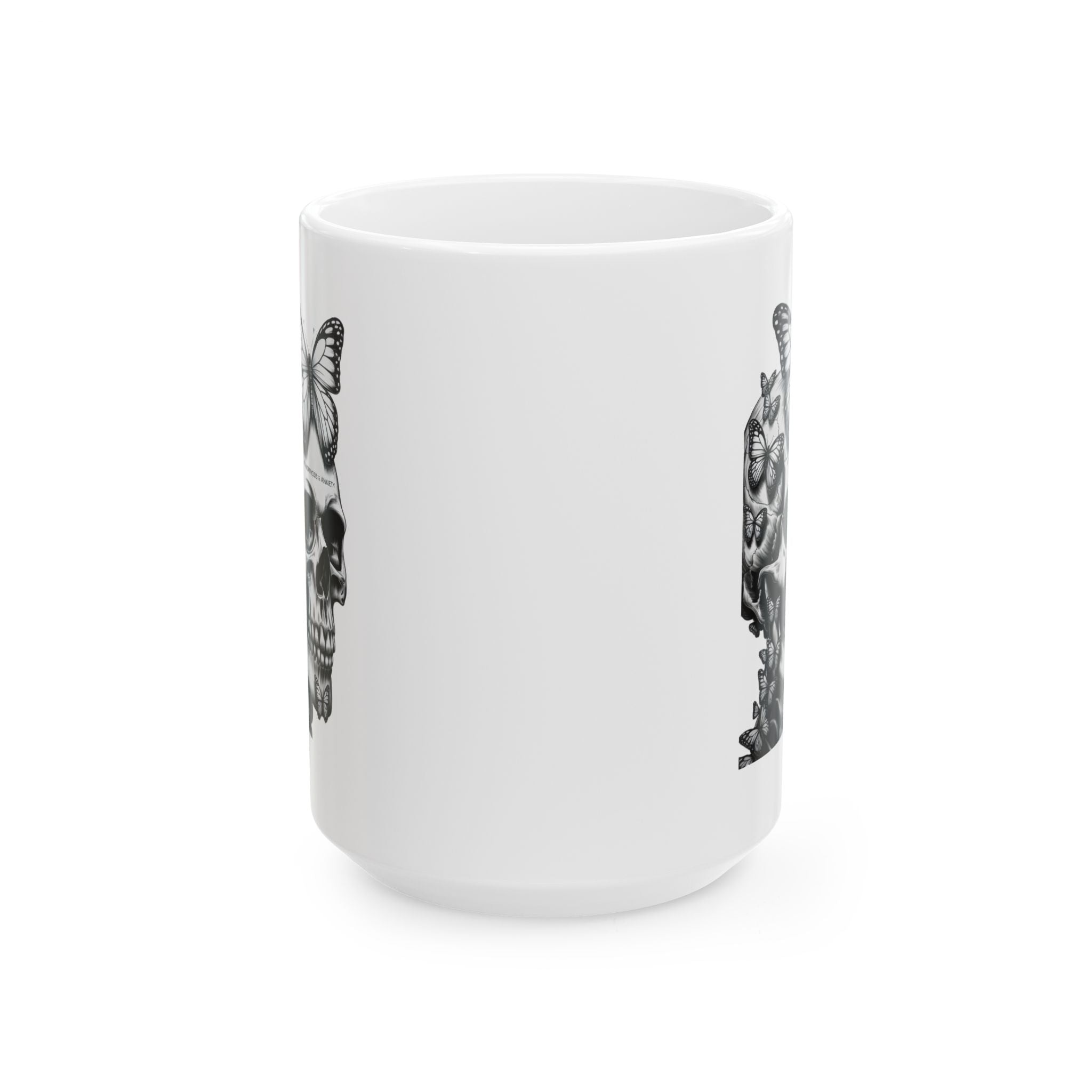 Skull With Butterfly Funny Mug