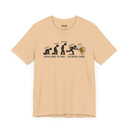 Funny Meme Unisex Tee - Crawl To Chug Design Beer Funny Meme Stee