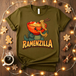 Ramenzilla Funny Food Meme T-Shirt - Giant Noodle Monster Design