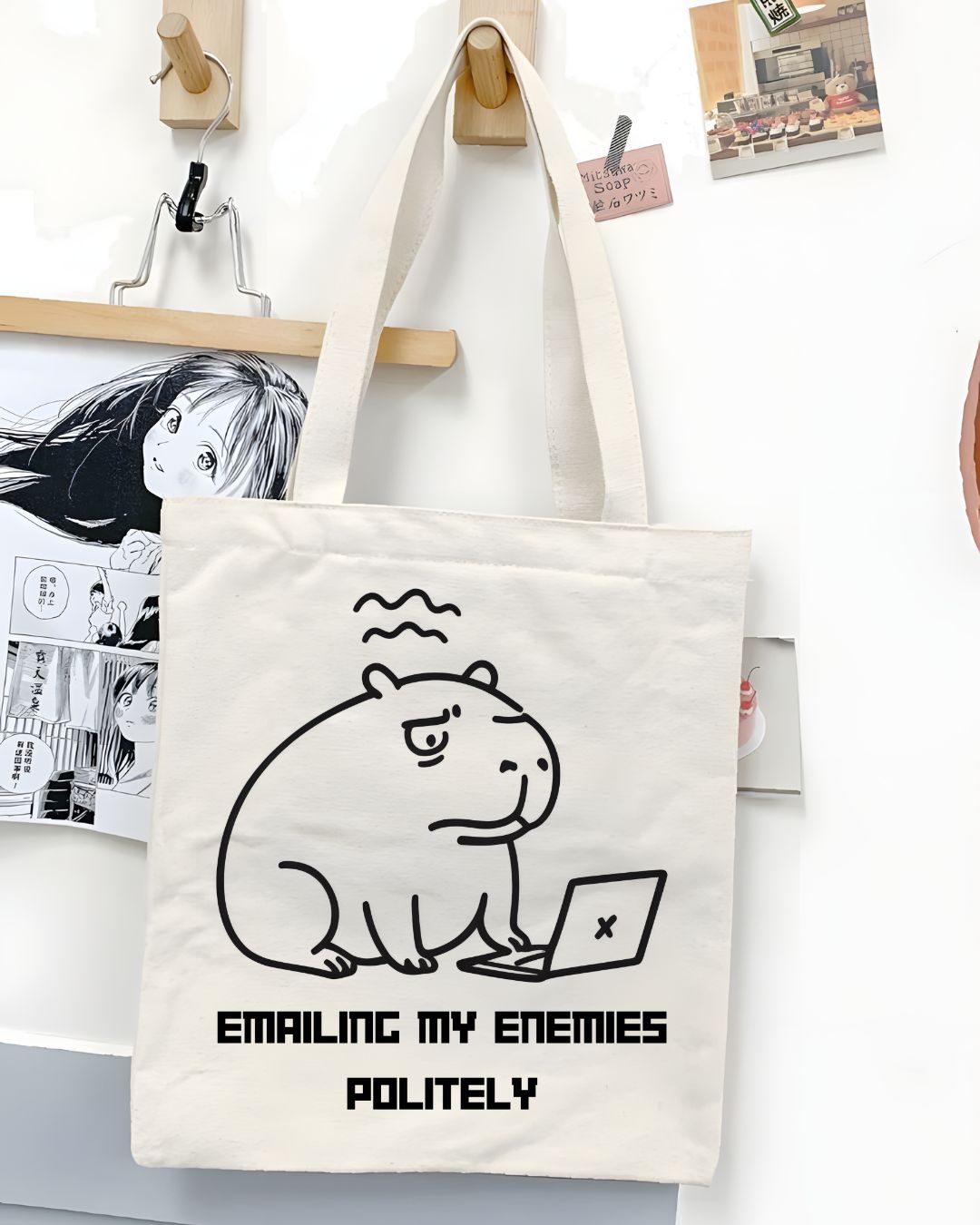 "Emailing My Enemies" Funny Animal Meme &amp; Office Humor Tote Bag