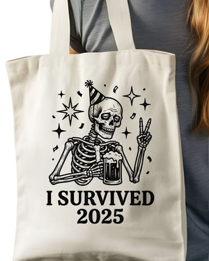 I Survived 2025 Funny Milestone Celebration Tote Bag