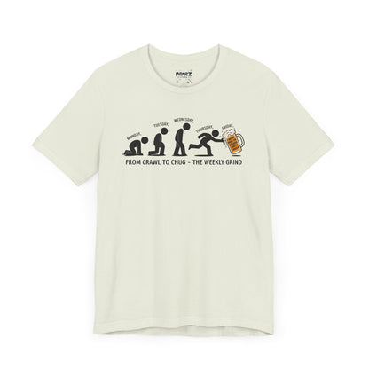 Funny Meme Unisex Tee - Crawl To Chug Design Beer Funny Meme Stee