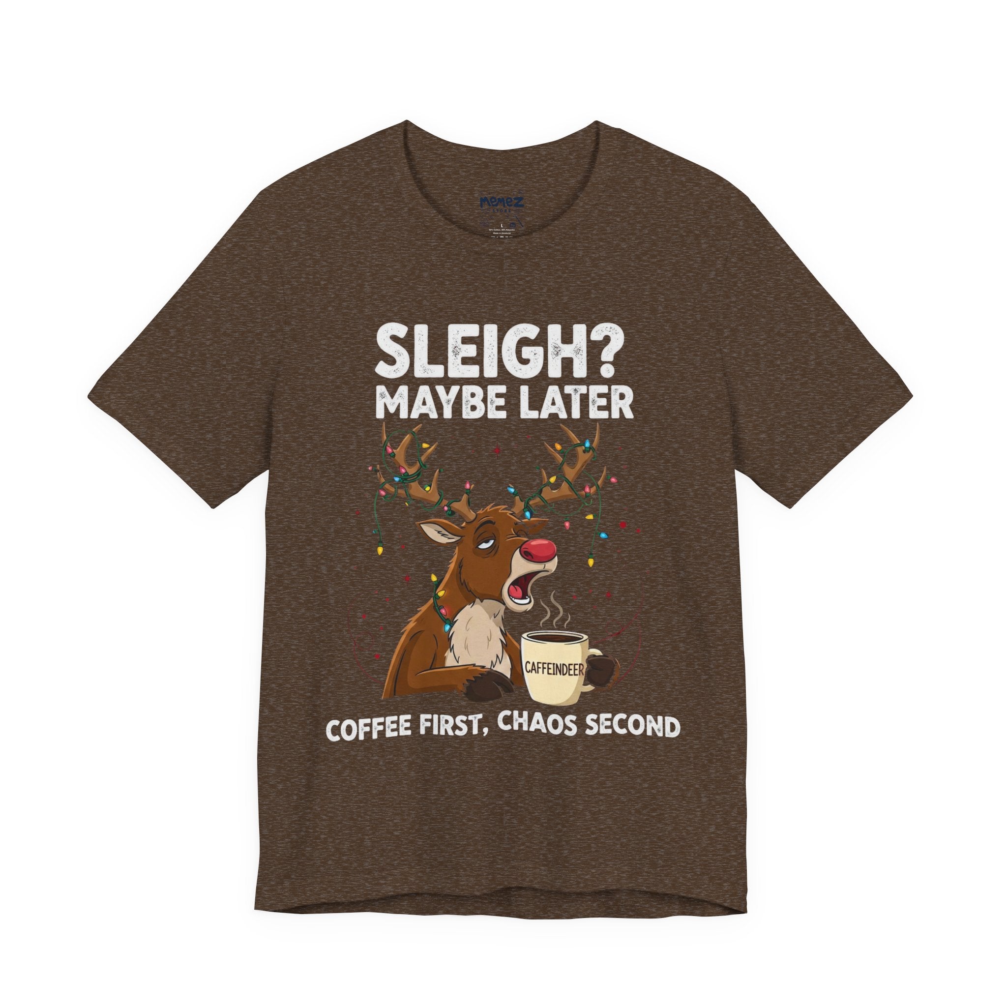 Coffee FIrst Chirstmas Animal Meme Funny Tee