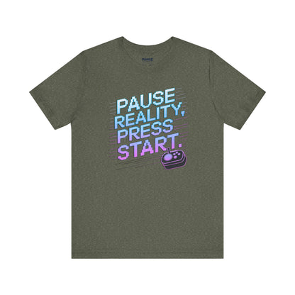 Gamer Pause Reality Press Tee - Unisex Jersey Short Sleeve