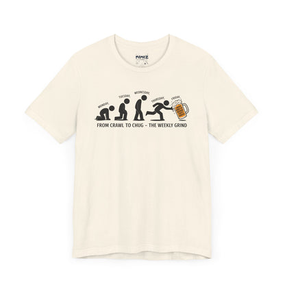 Funny Meme Unisex Tee - Crawl To Chug Design Beer Funny Meme Stee