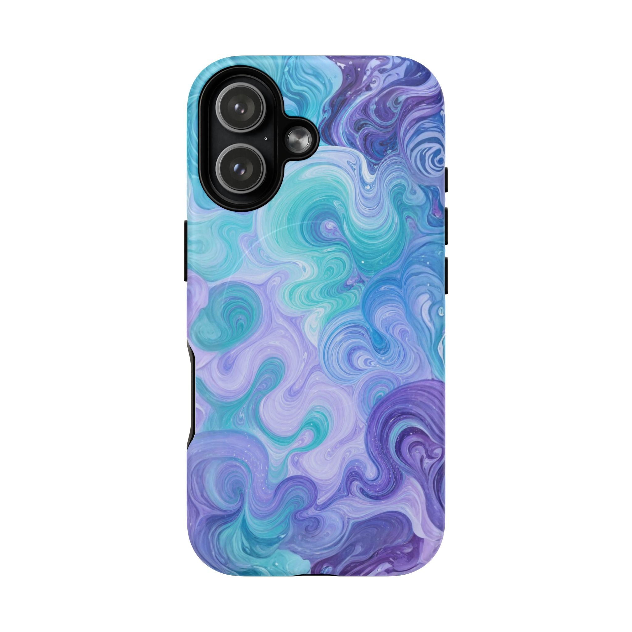 Swirled Aqua Marble Phone Case — Tough Magnetic Protective Cover