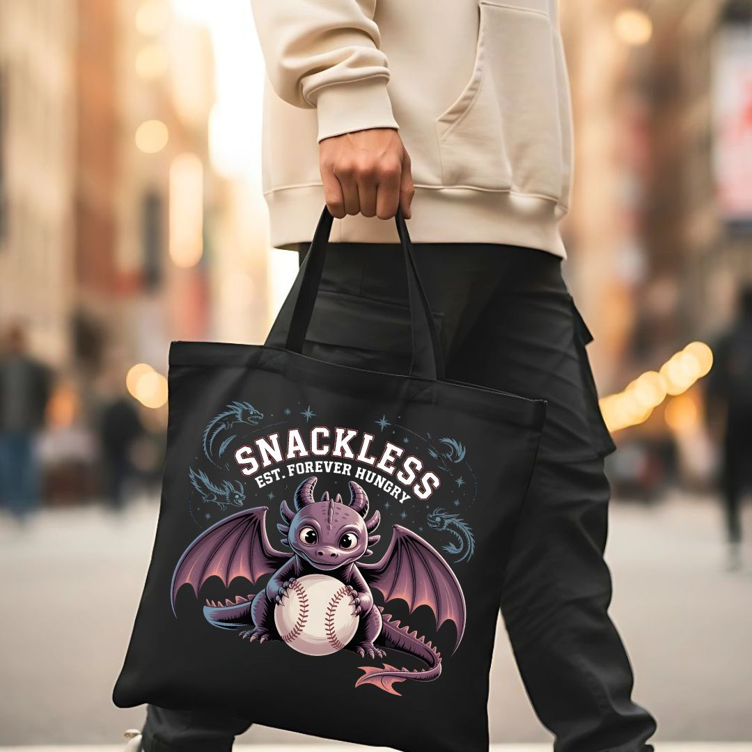  Snackless Tote Bag by Memez Store – funny cotton tote design