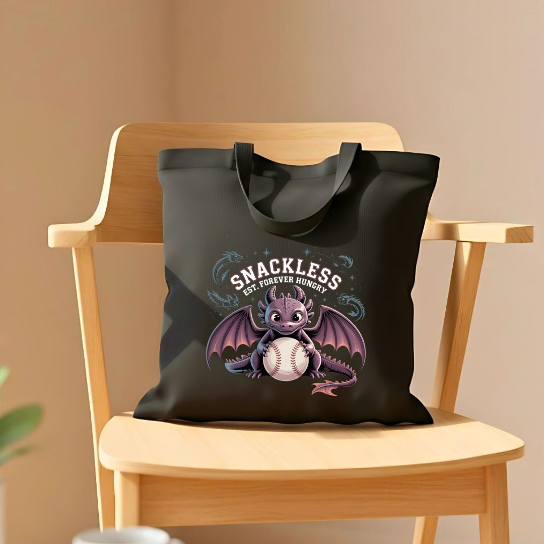  Snackless Tote Bag by Memez Store – funny cotton tote design