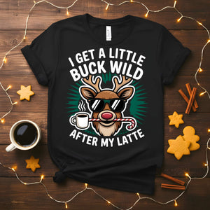 “After My Latte Coffee Christmas Meme Funny Tee – funny caffeine-themed holiday shirt for coffee lovers.”