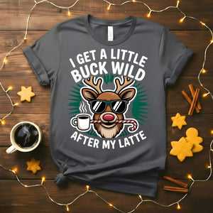 “After My Latte Coffee Christmas Meme Funny Tee – funny caffeine-themed holiday shirt for coffee lovers.”