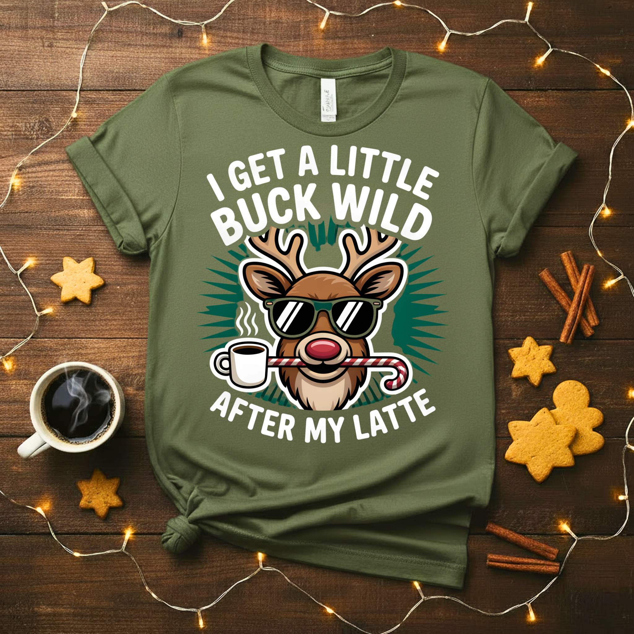 “After My Latte Coffee Christmas Meme Funny Tee – funny caffeine-themed holiday shirt for coffee lovers.”