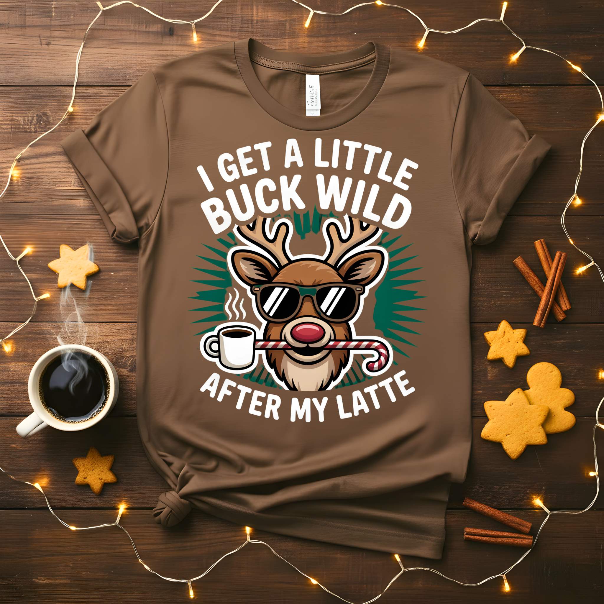 “After My Latte Coffee Christmas Meme Funny Tee – funny caffeine-themed holiday shirt for coffee lovers.”