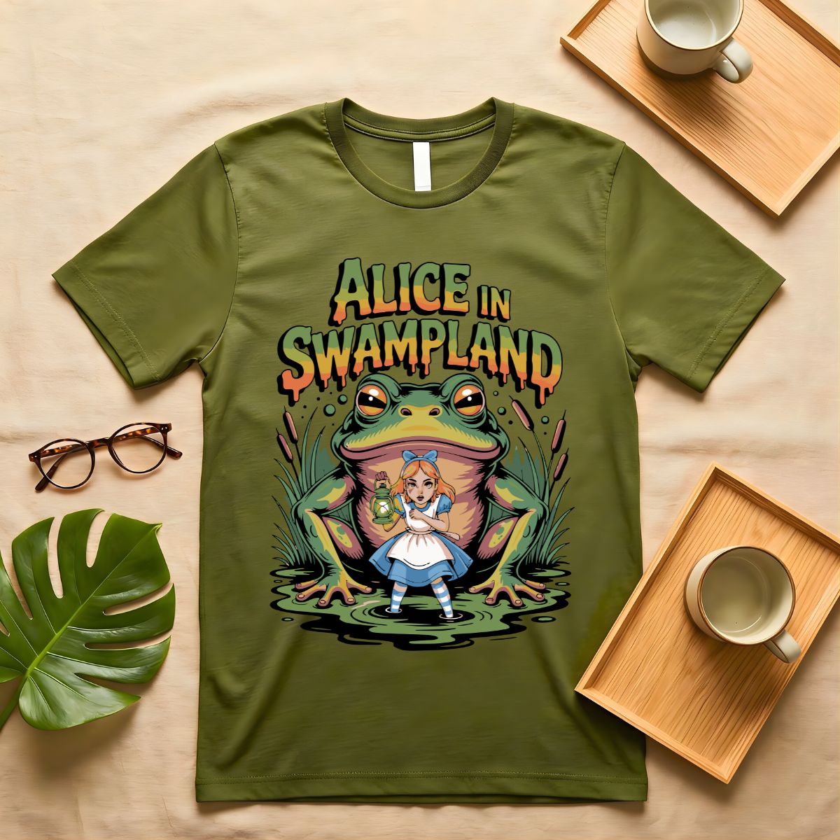 Alice In The Sawmpland Funny Meme  Tee