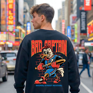 Bad Captain pirate-inspired streetwear crewneck sweatshirt by Memez Store