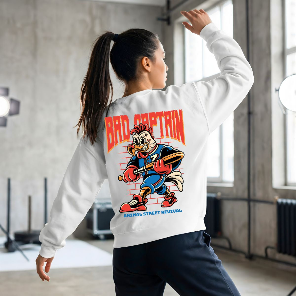 Bad Captain pirate-inspired streetwear crewneck sweatshirt by Memez Store