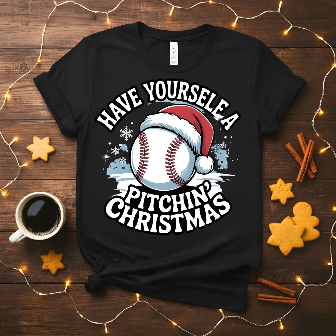 Baseball Christmas Holiday T-Shirt for players and fans