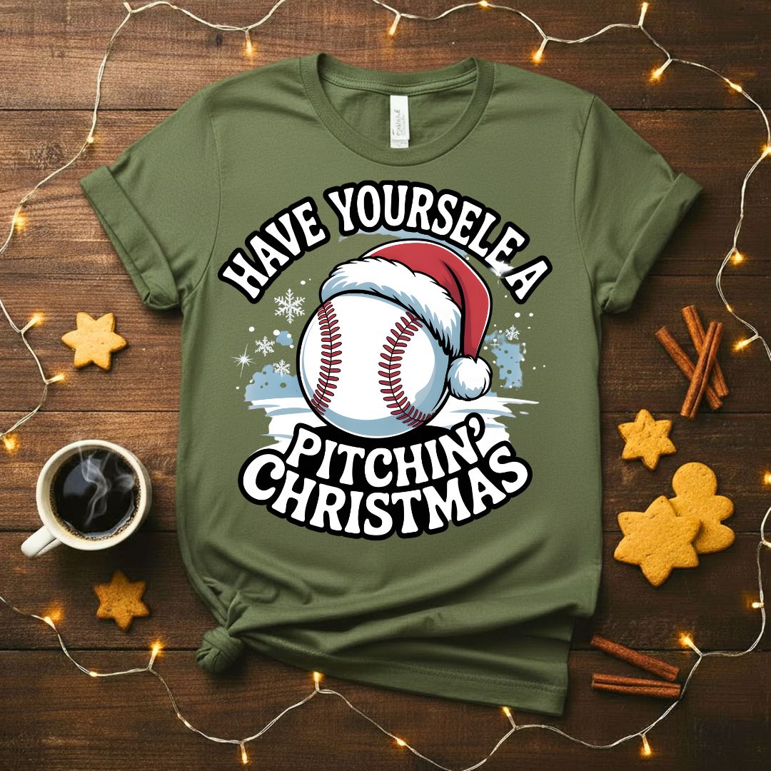 Baseball Christmas Holiday T-Shirt for players and fans
