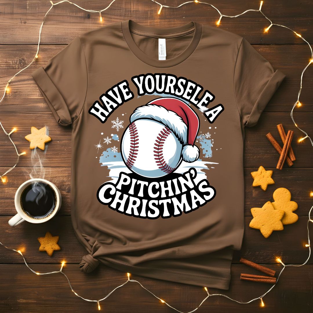 Baseball Christmas Holiday T-Shirt for players and fans