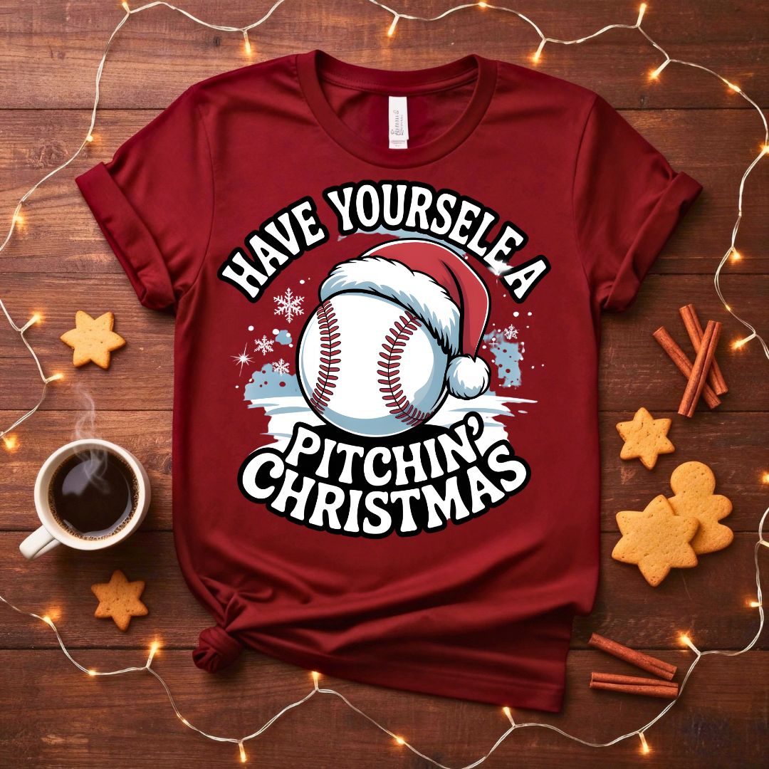 Baseball Christmas Holiday T-Shirt for players and fans
