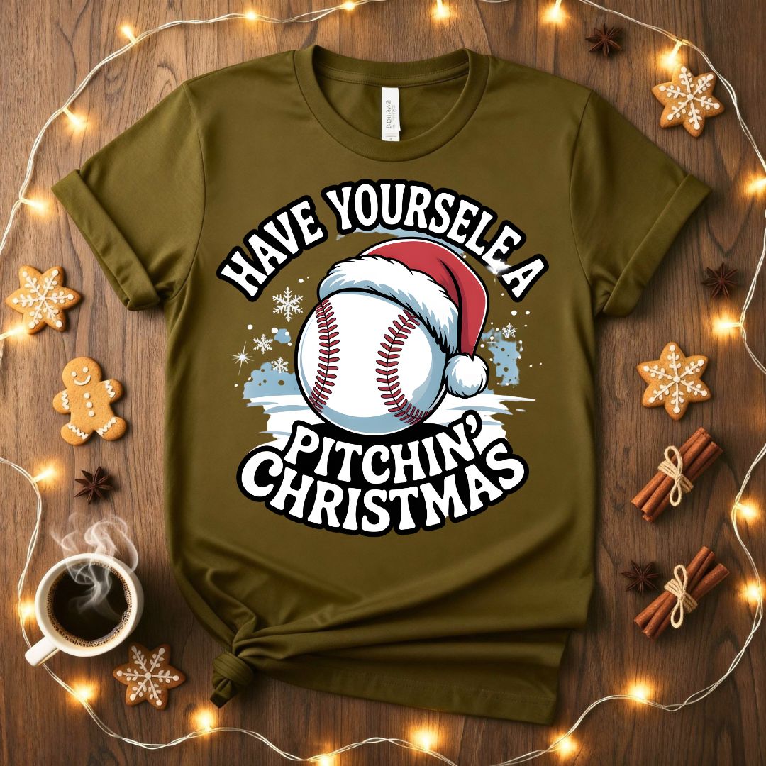 Baseball Christmas Holiday T-Shirt for players and fans