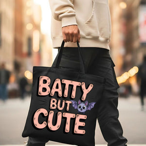 Batty But Cute Tote Bag with bat design