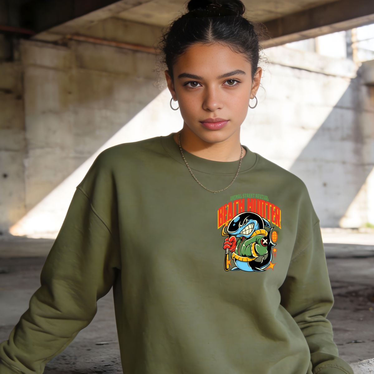 Coastal streetwear unisex crewneck sweatshirt