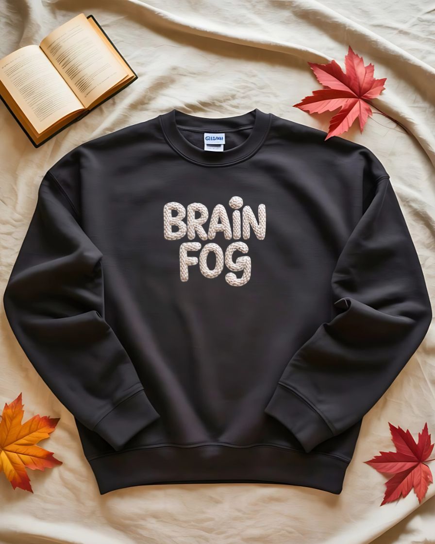 Minimalist Brain Fog embroidered text sweatshirt