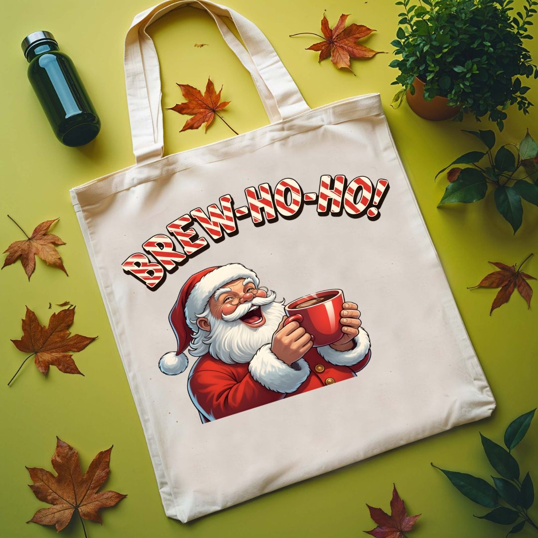 Brew Ho Ho Funny Coffee Christmas Tote Bag