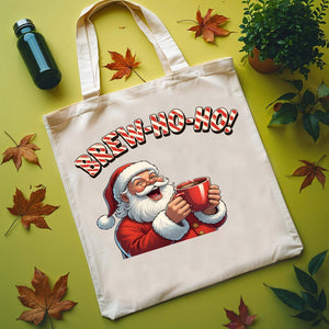 Brew Ho Ho Funny Coffee Christmas Tote Bag