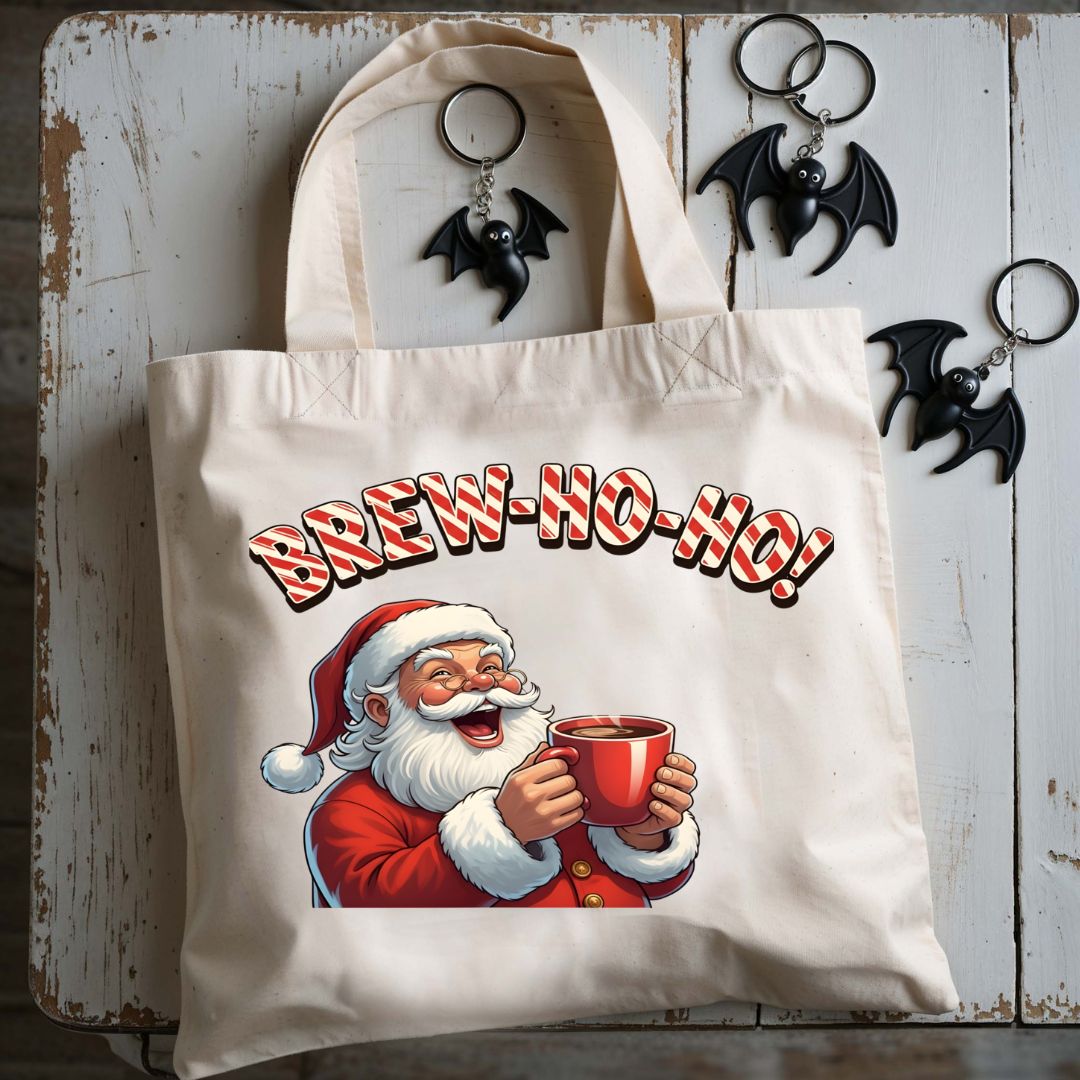Brew Ho Ho Funny Coffee Christmas Tote Bag