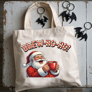 Brew Ho Ho Funny Coffee Christmas Tote Bag