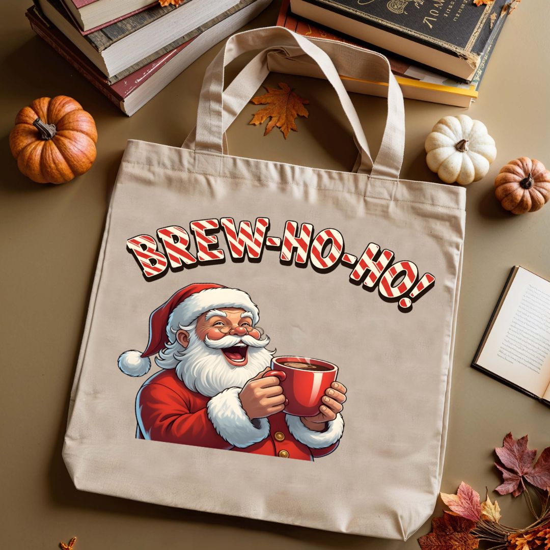 Brew Ho Ho Funny Coffee Christmas Tote Bag