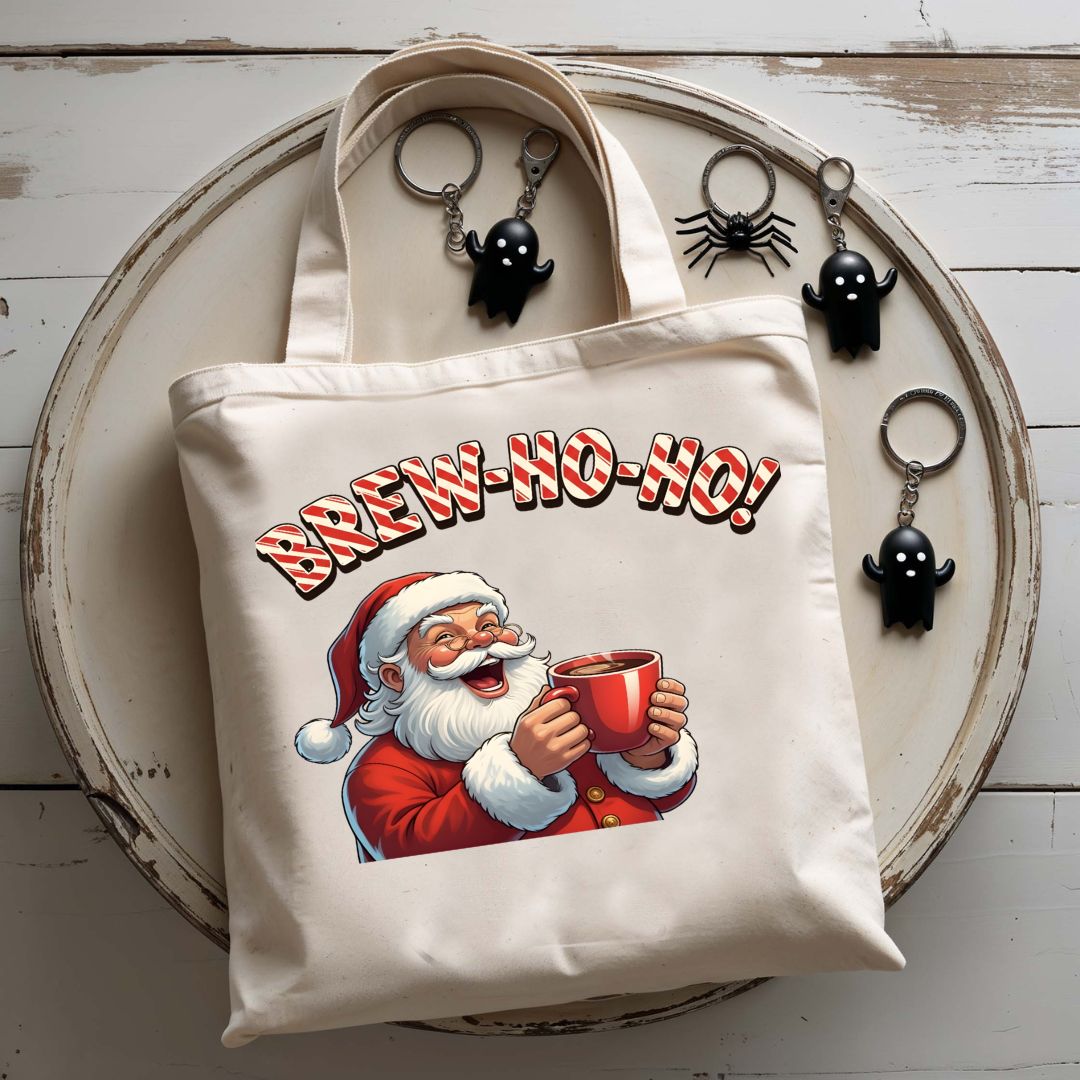 Brew Ho Ho Funny Coffee Christmas Tote Bag
