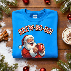 “Brew Ho Ho Sweatshirt – funny coffee Christmas meme sweater for caffeine lovers, unisex fleece holiday sweatshirt by Memez.Store.”