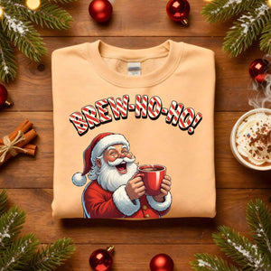 “Brew Ho Ho Sweatshirt – funny coffee Christmas meme sweater for caffeine lovers, unisex fleece holiday sweatshirt by Memez.Store.”