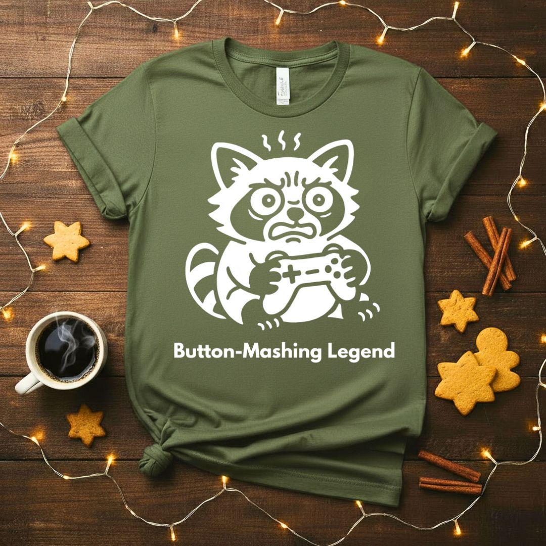 Button Mashing Legend Funny Gamer T-Shirt