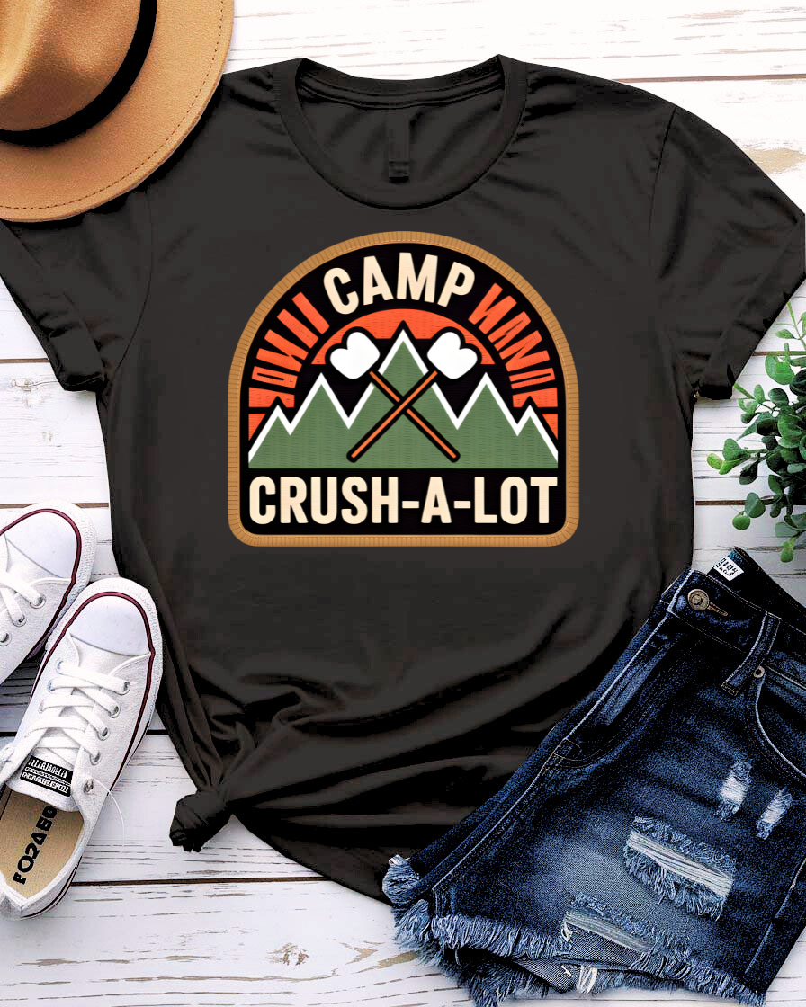 Camp Crush-A-Lot t-shirt with vintage summer camp graphic design