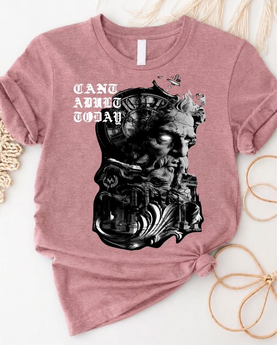 Can't adult today vintage gothic graphic t-shirt with dark moody design